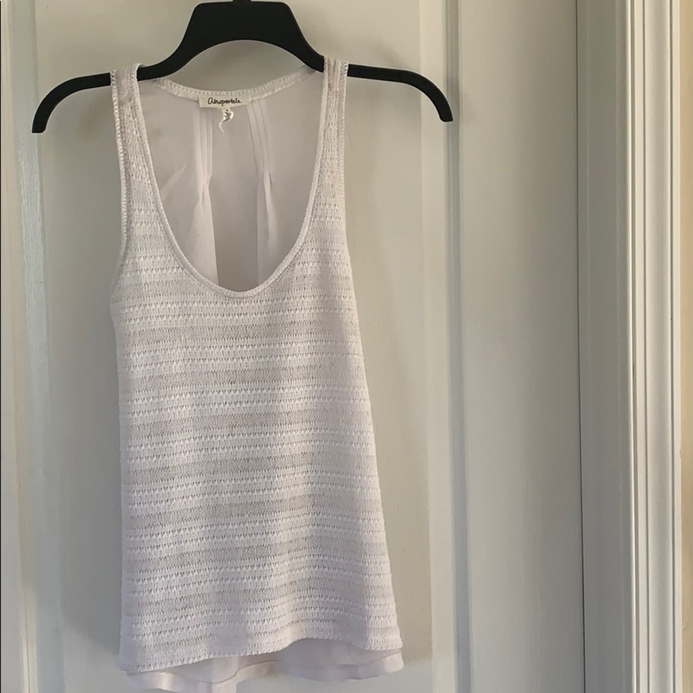 White crochet tank with shear back